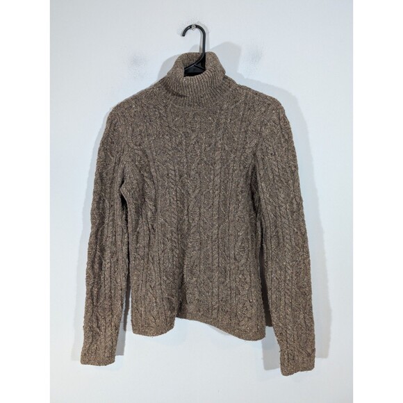 LAUREN Ralph Lauren Womens Brown Wool Turtleneck Sweater Sz M Capsule Quier Luxe - Picture 1 of 7
